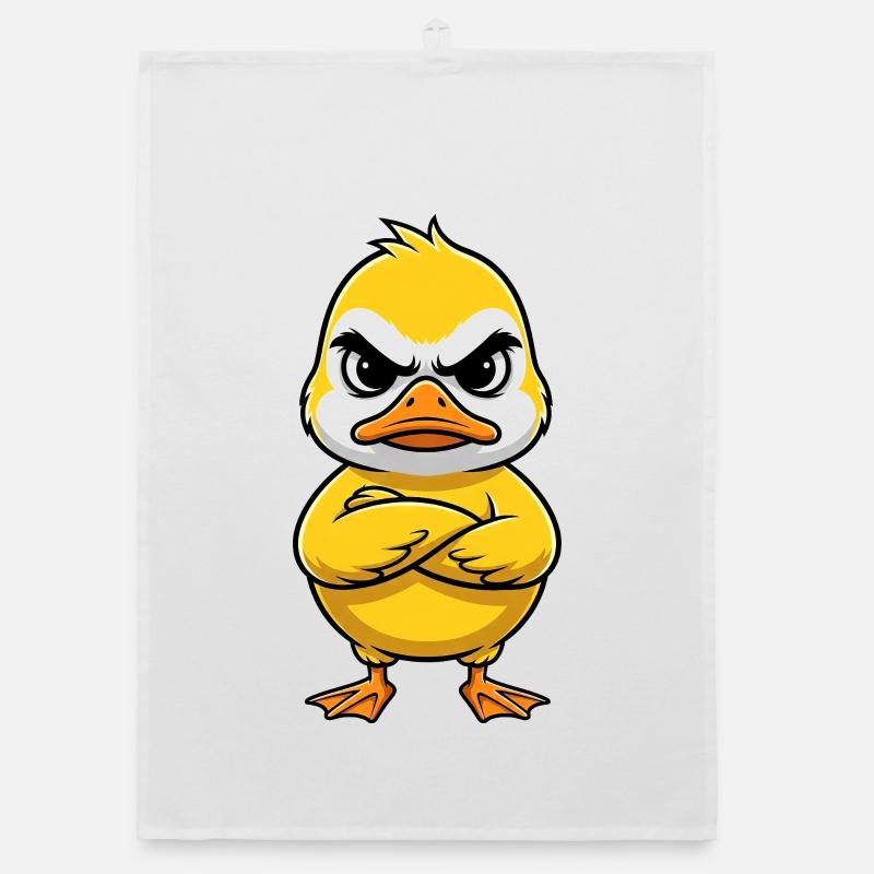 Grumpy Duck Cartoon Annoyed Grumpy Sour Organic dish towel