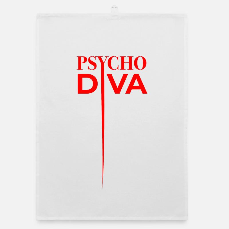 Psycho Diva – Sarkasmus-Spruch Rot Organic Geschirrtuch