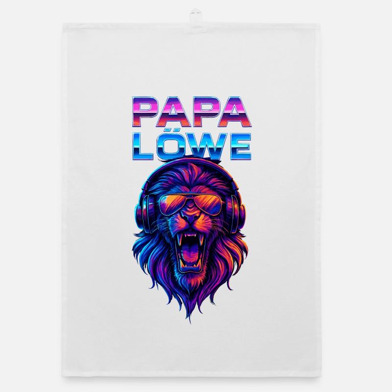 Dad Lion Saying Funny Father's Day Gift Cute Organic dish towel