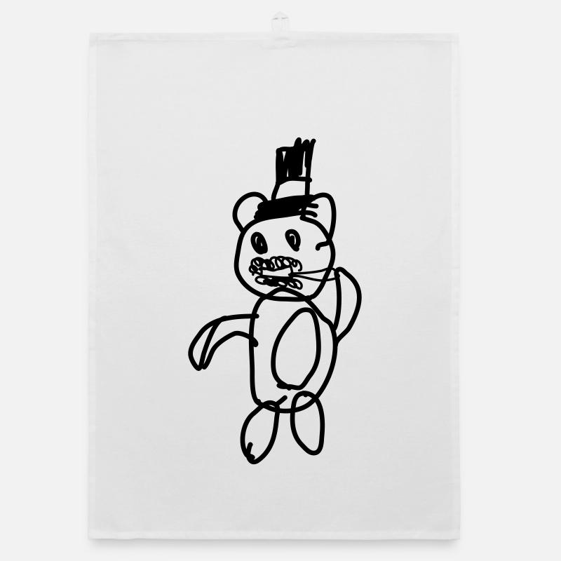 Toothbrush Teddy - Organic Geschirrtuch - Weiß