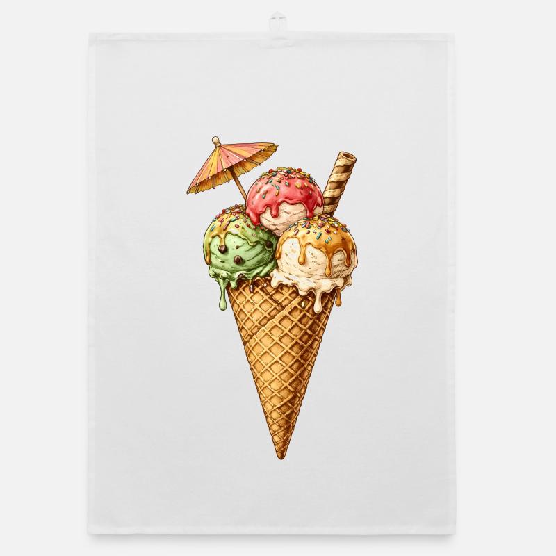 Bunte Eiscreme mit Streuseln – Sommer Genuss Organic dish towel