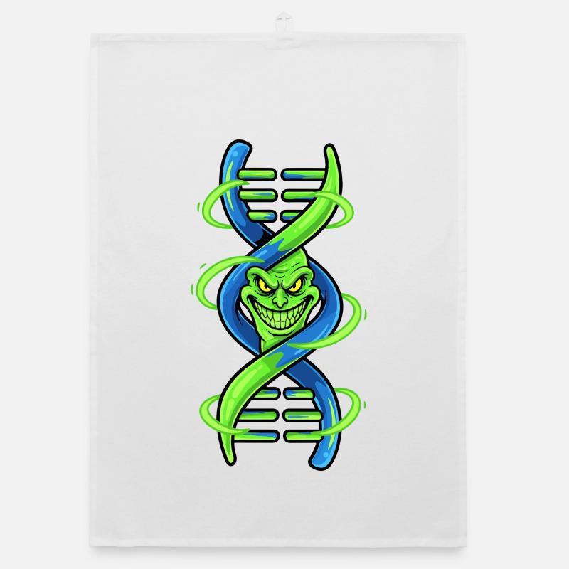 Demonic DNA Double Helix Organic dish towel