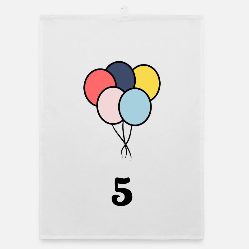 5. ANNIVERSAIRE. 5 ANS. 5e ANNIVERSAIRE Torchon bio