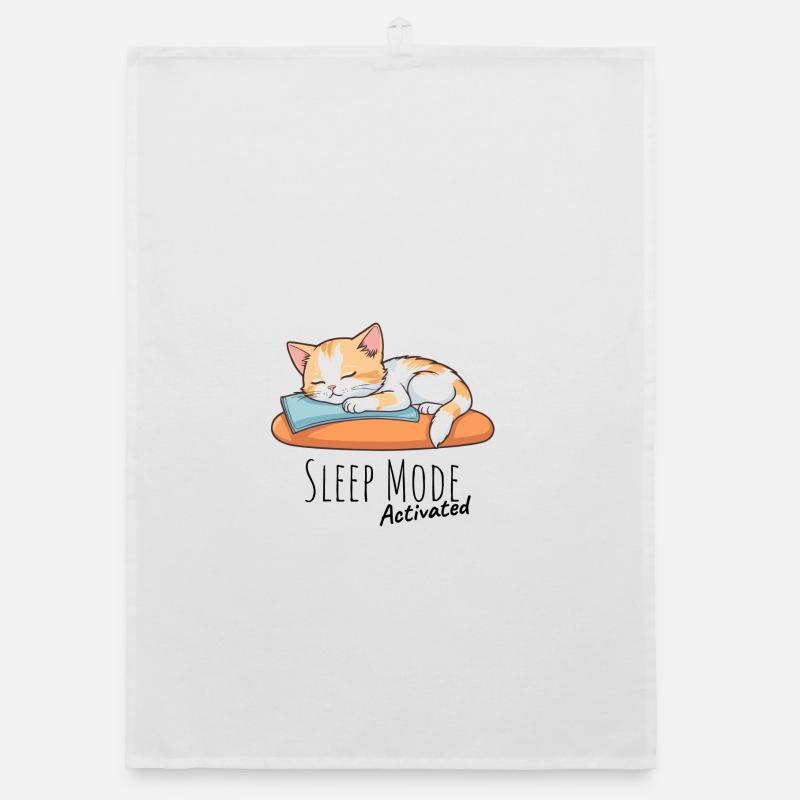 Sleep Mode Activated - Organic dish towel - white