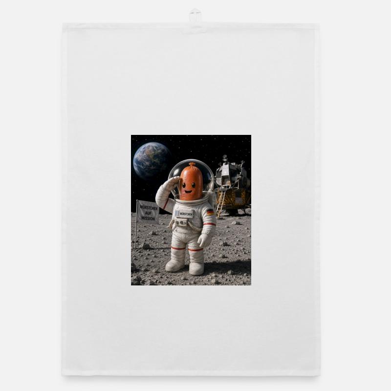 Astronaut Würstchen 2 Organic Geschirrtuch