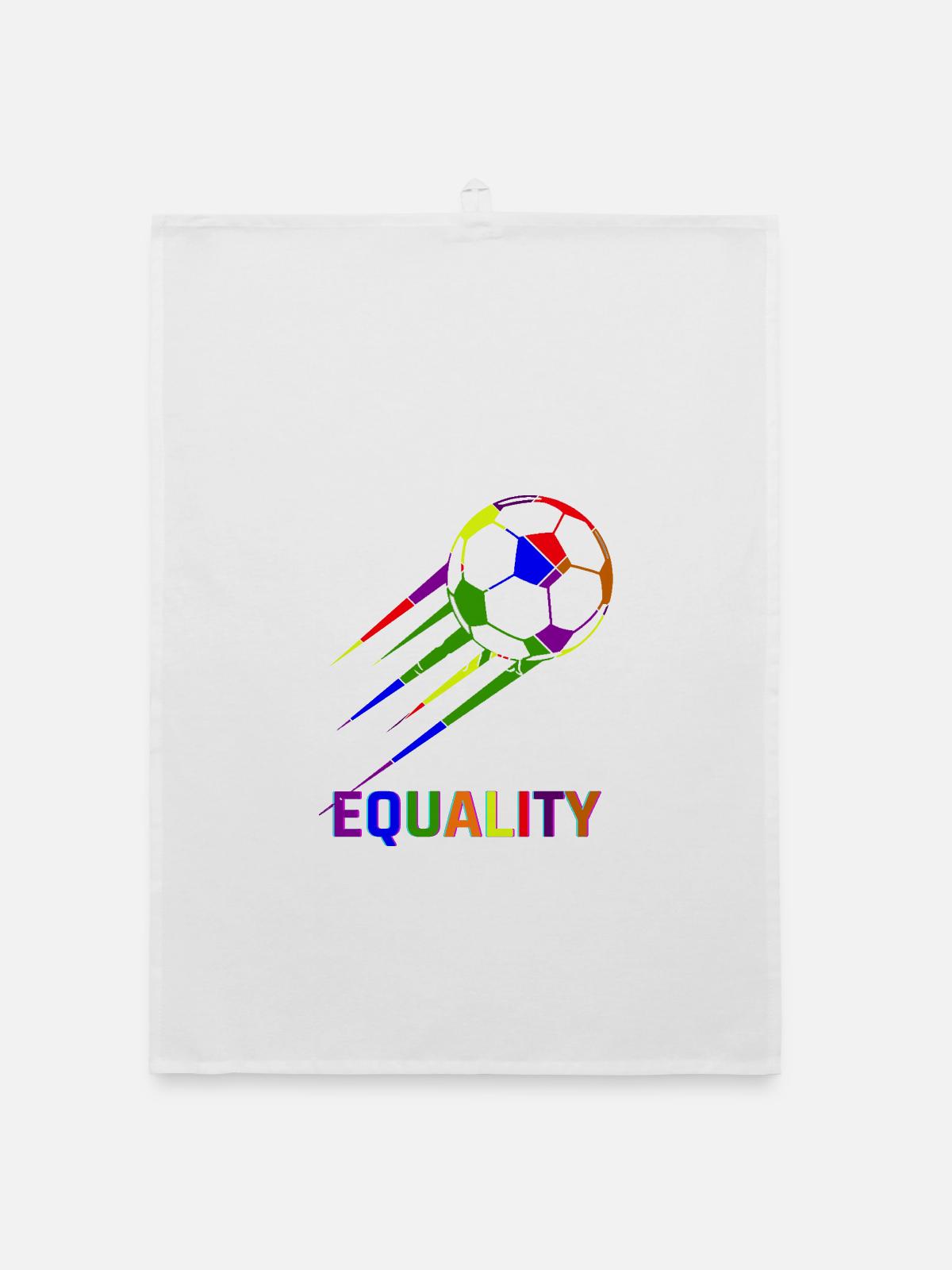 Fußball Regenbogen WM Equality - Organic Geschirrtuch - Weiß - Vorne