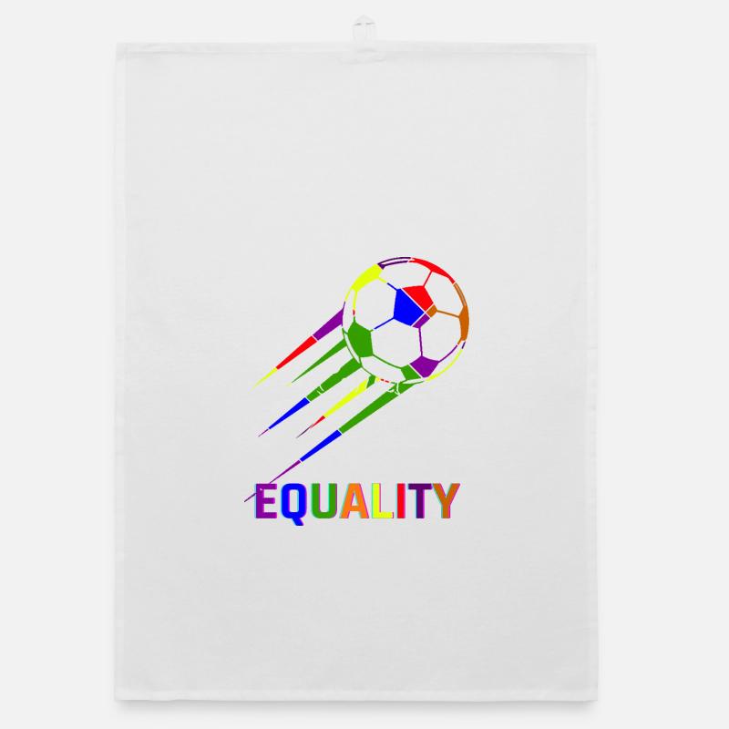 Fußball Regenbogen WM Equality Organic Geschirrtuch