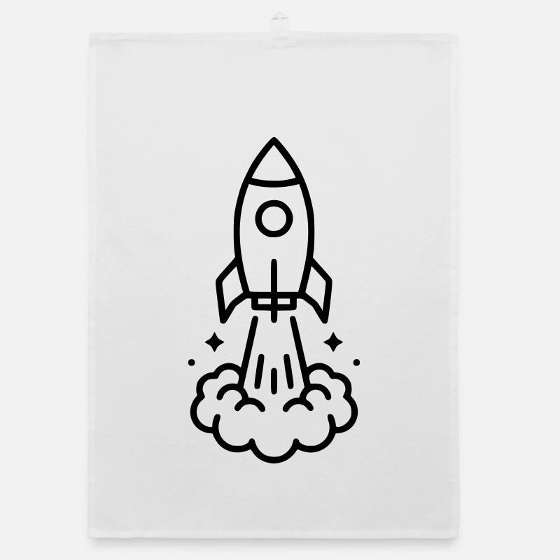 Rocket Launch Space Icon Organic dish towel