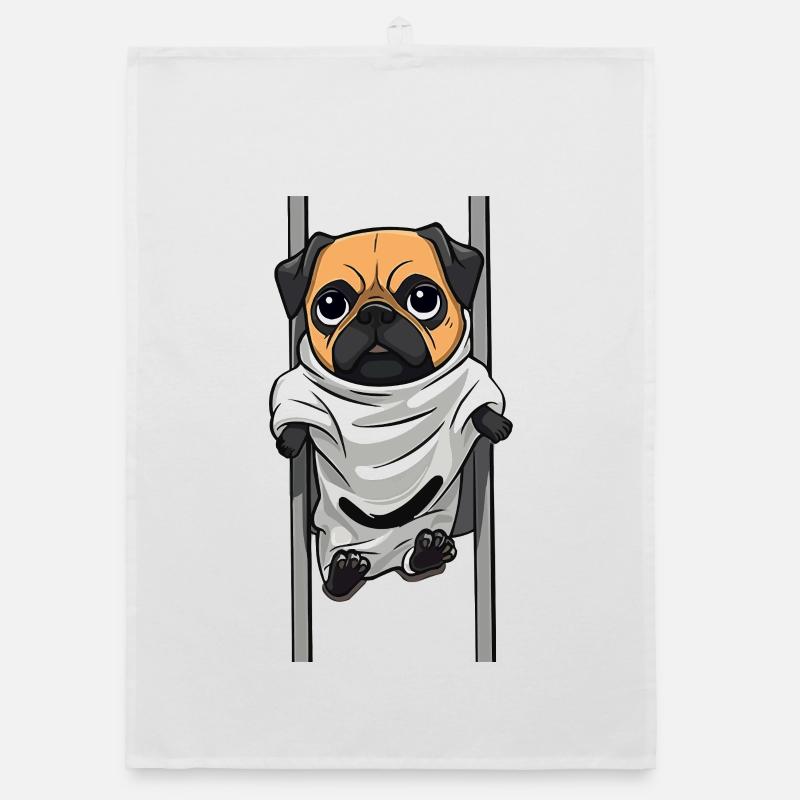 Pug Ghost in the Sheet Organic dish towel