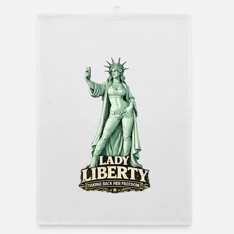 Lady Liberty Taking Back Her Freedom Modern Organic dish towel