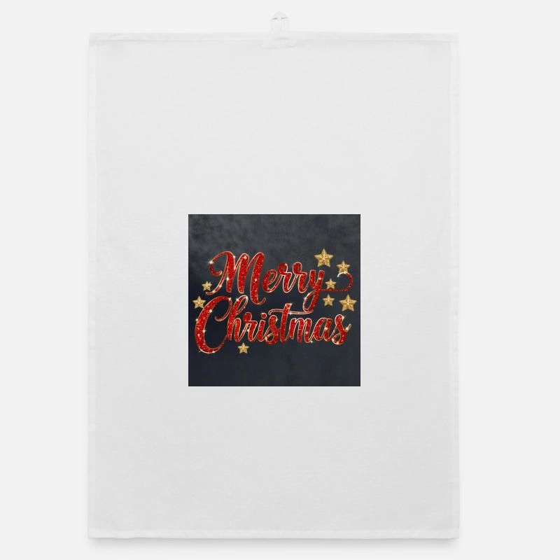 Glitzerndes Merry Christmas Script Organic Geschirrtuch