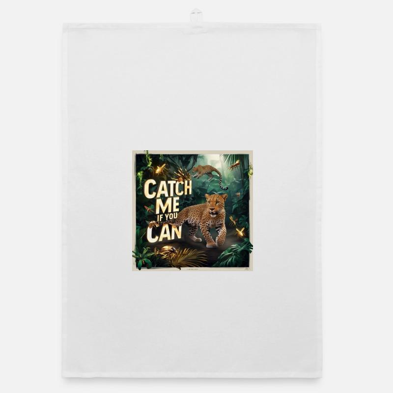 Jungle Leopard Jump Organic dish towel