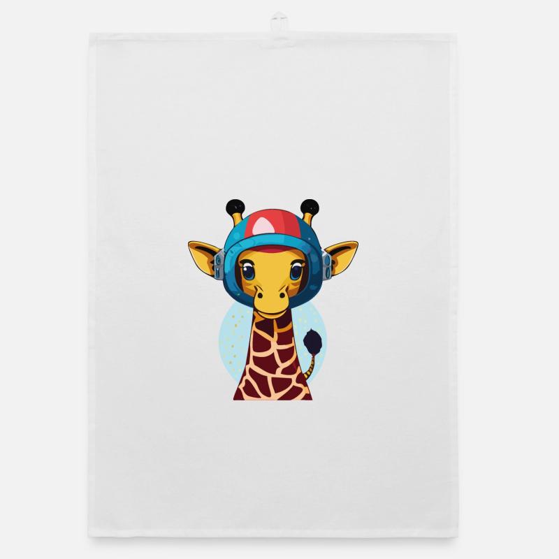 Girafe de l’espace avec casque Torchon bio