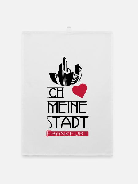 Stadt Liebe Frankfurt Geschenk - Organic Geschirrtuch - Weiß - Vorne