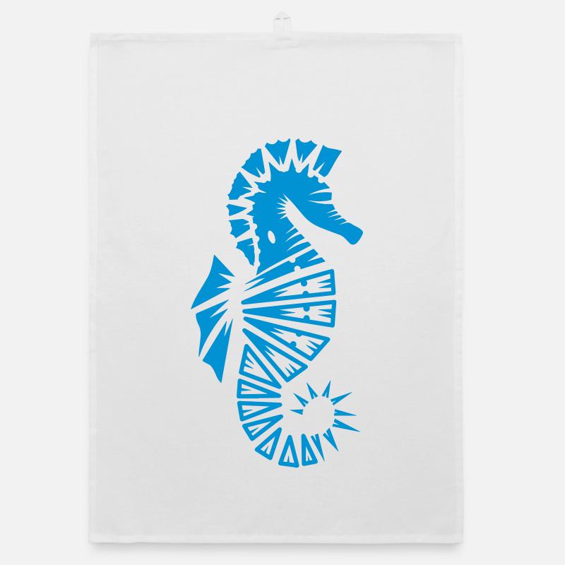 Hippocampe stylisé Torchon bio