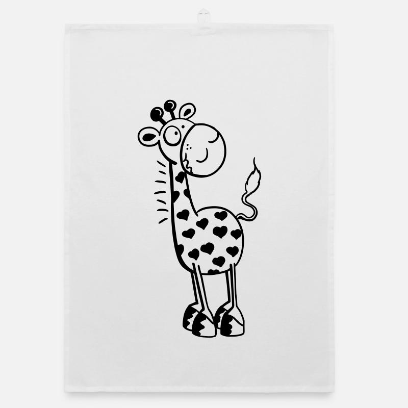 Cute Giraffe with hearts Organic dish towel