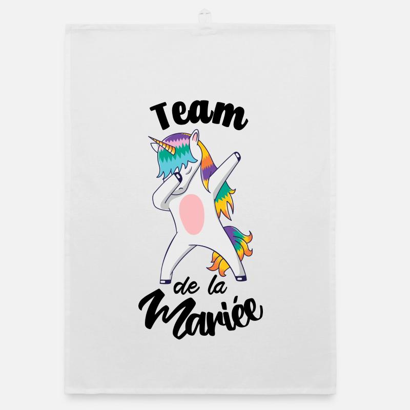 Team Future Mariée EVJF Cadeau Fille Licorne Dab Torchon bio