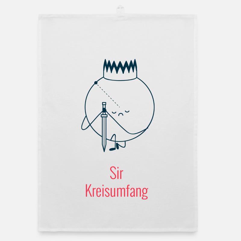 Sir Circle Circumference - Geometry Humor Organic dish towel