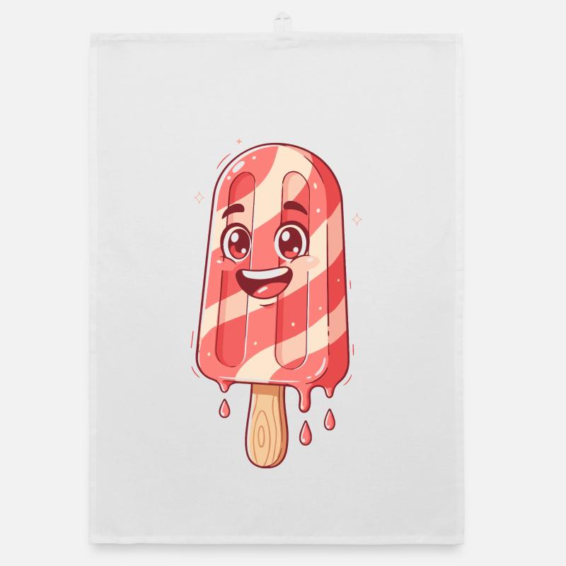 Sourire glacé à rayures douces Torchon bio