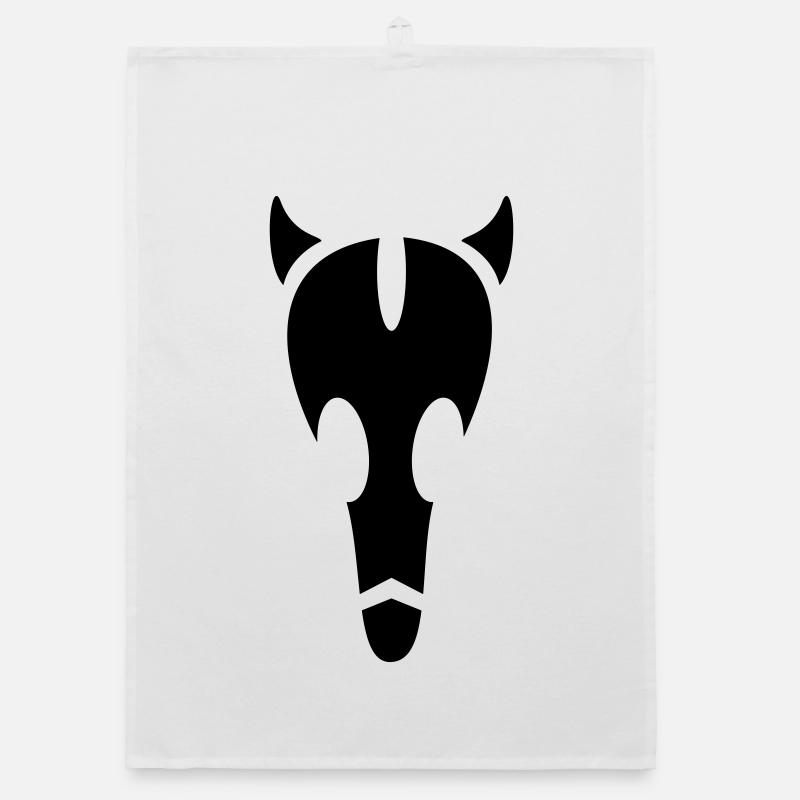 Alien Bull Skull Organic dish towel