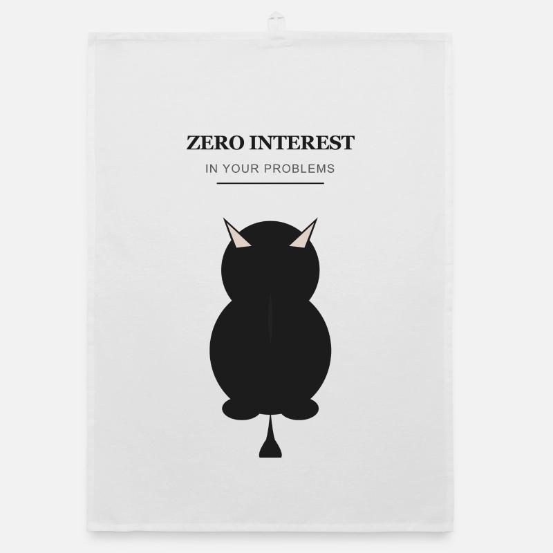 Zero Interest Demon Silhouette - Organic dish towel - white