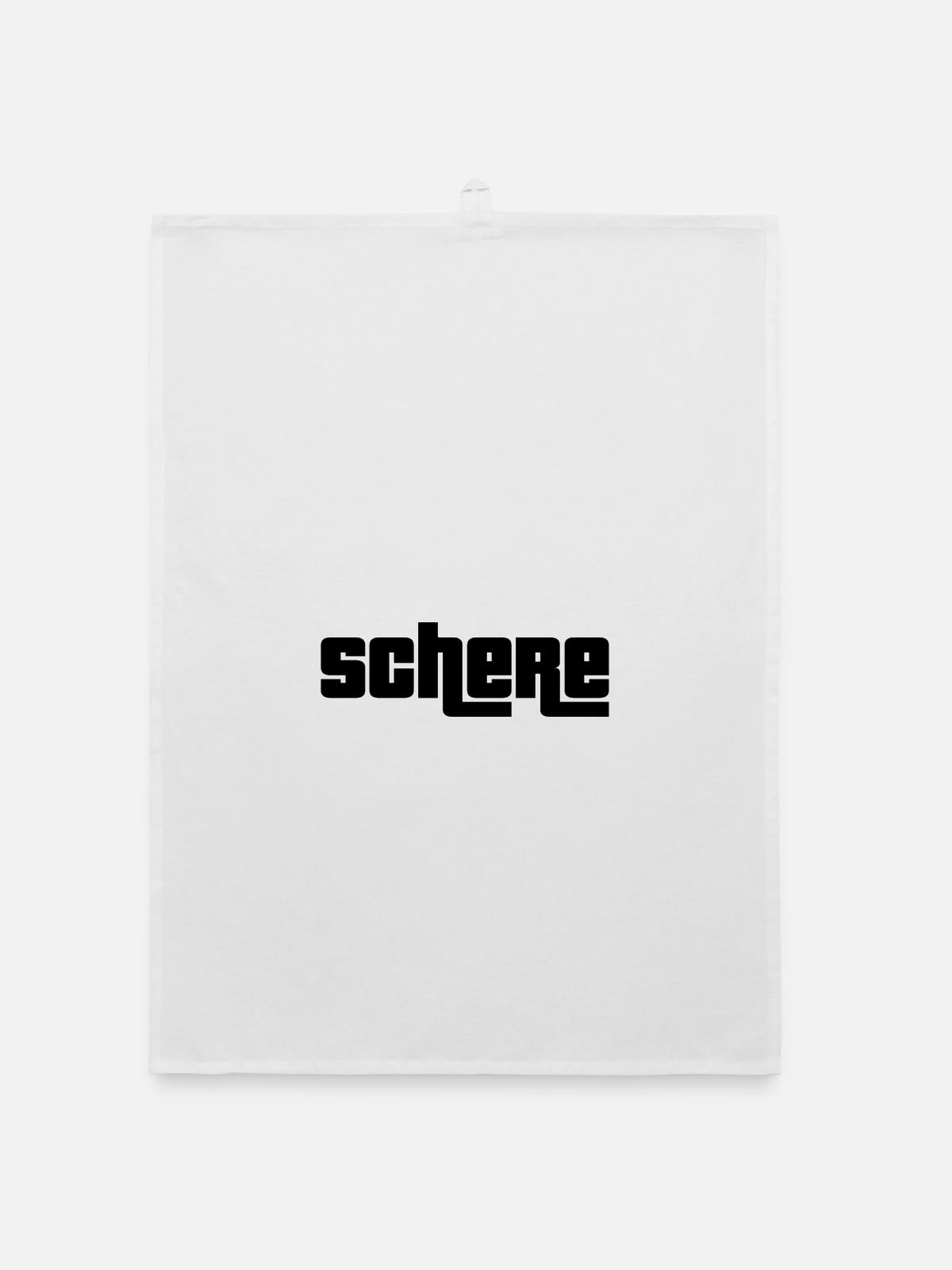 Schere schwarz - Organic Geschirrtuch - Weiß - Vorne