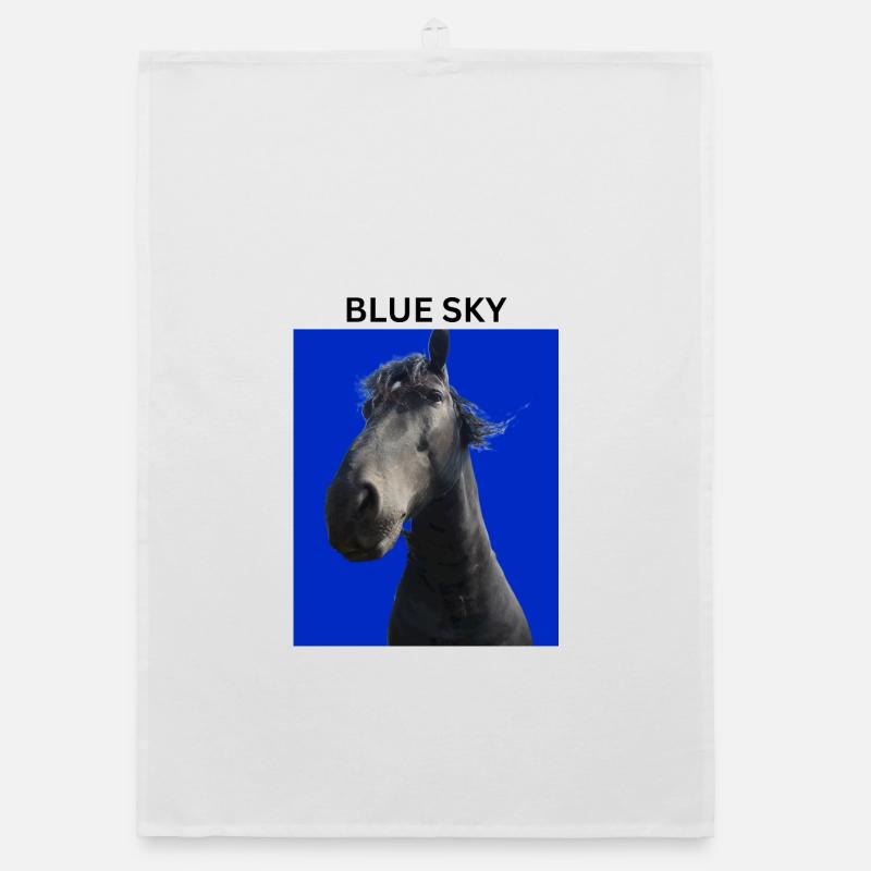 Blauer Himmel und Pferd Organic Geschirrtuch