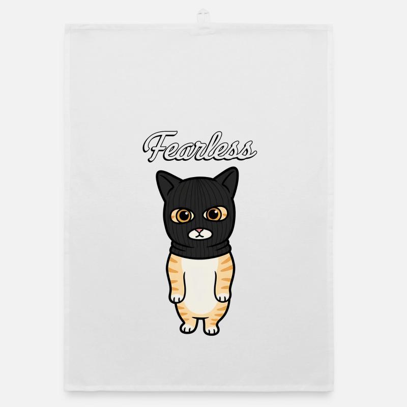 Fearless Bandit Cat Organic dish towel