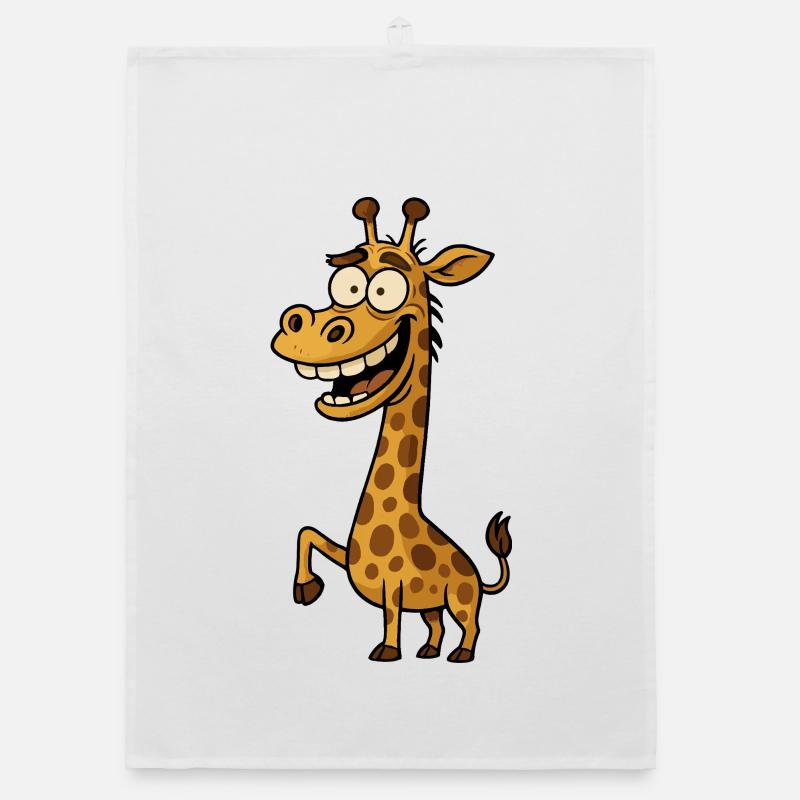 Funny Cartoon Giraffe Comic Design Organic dish towel
