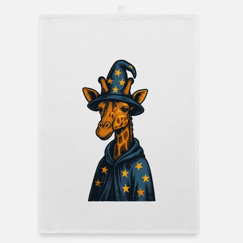 Wizard Giraffe Magic Art Organic Geschirrtuch