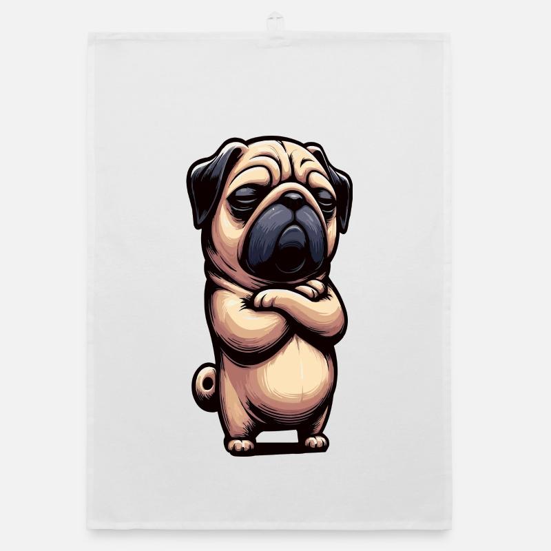 Mops Möpse Mopsbesitzer Mopsliebhaber Mopshalter Organic Geschirrtuch