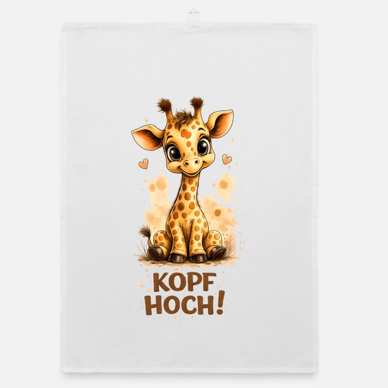 Süße Giraffe Kopf hoch | Motivation Geschenkidee Organic Geschirrtuch