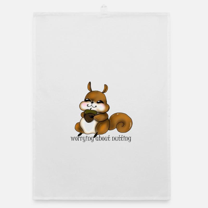 Cuddly squirrel with nut Organic dish towel