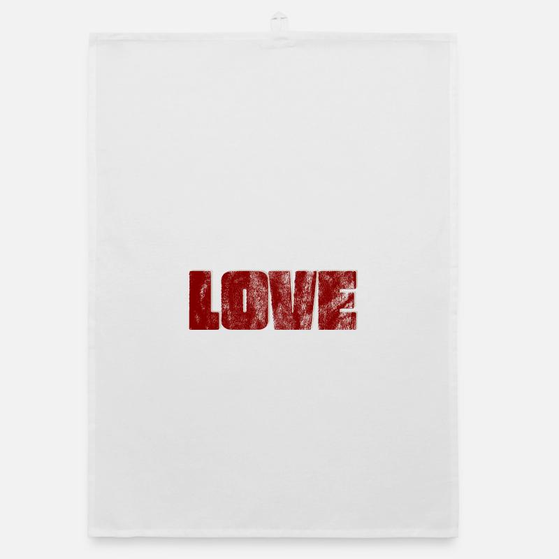 Distressed Love Typography Design Organic dish towel