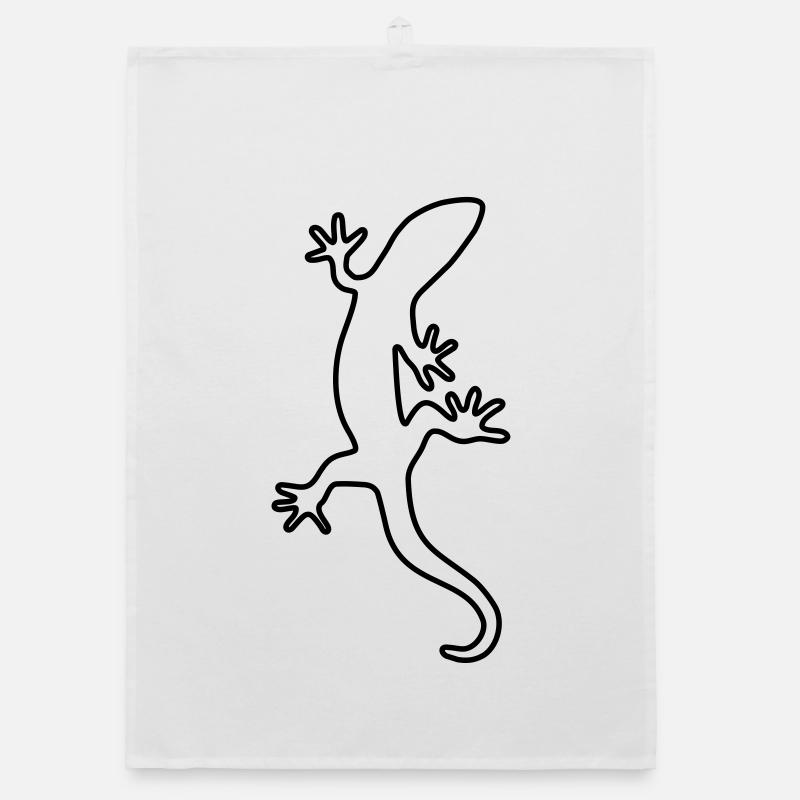 Salamander Echse Gecko Natur Lurch Tier - Organic Geschirrtuch - Weiß