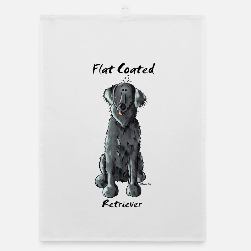 Funny Flat Coated Retriever Organic dish towel