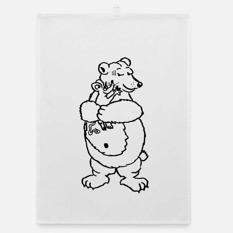 Mouse Bear Hug Love Mouse Bear Organic dish towel