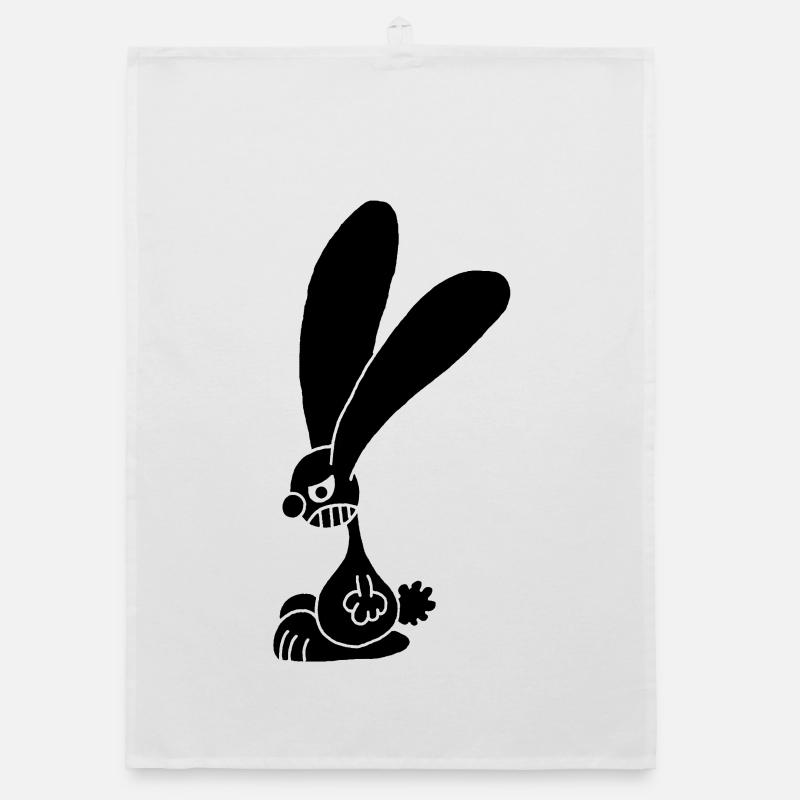 Grumpy Black Rabbit Organic dish towel