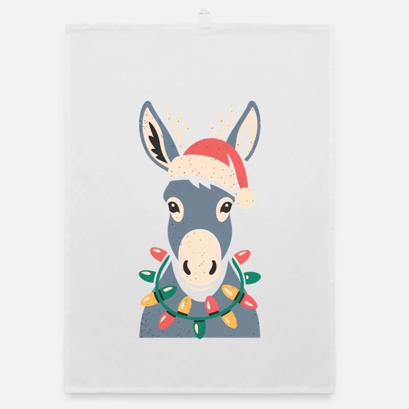 Mignon âne elfe Noël mignon Torchon bio