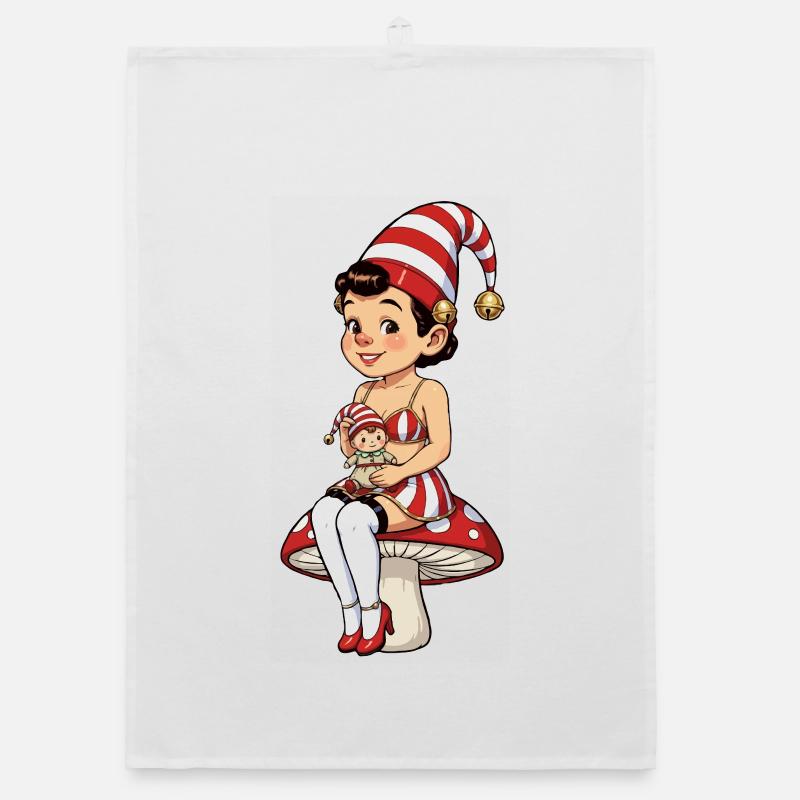 Fille lutin avec poupée bébé Torchon bio