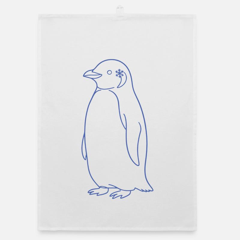 Dessin de lignes de silhouette minimaliste Penguin Torchon bio
