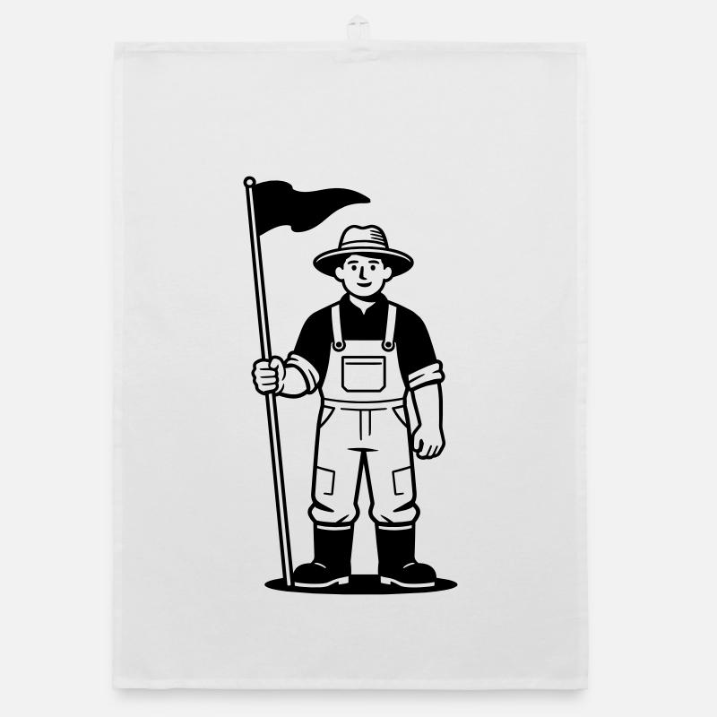 farmer with flag Organic dish towel