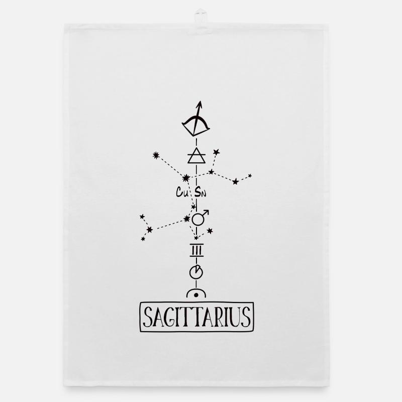 Sagittarius - Schütze Sternzeichen - schwarz Organic Geschirrtuch