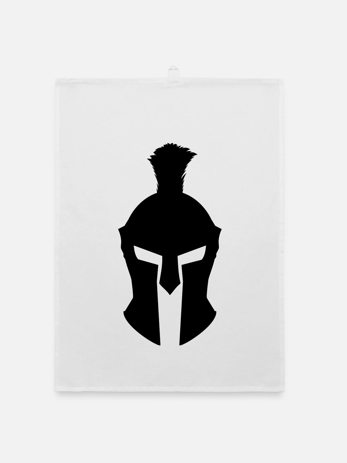 Griechische Kriegerhelm - Organic Geschirrtuch - Weiß - Vorne