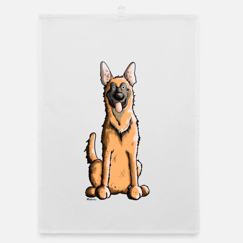 Fröhlicher Malinois Organic Geschirrtuch