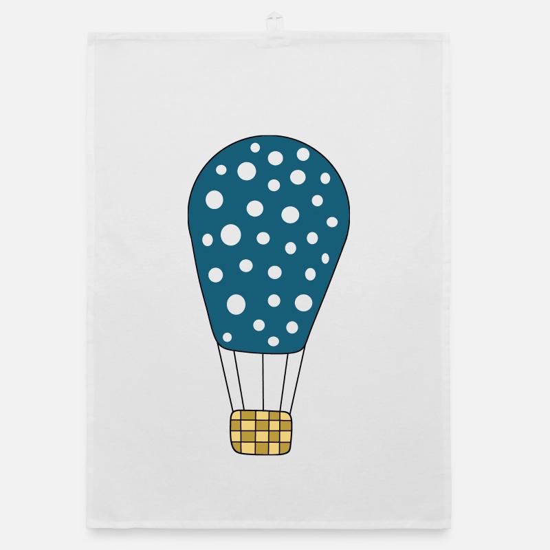 blauer Heißluftballon Organic Geschirrtuch