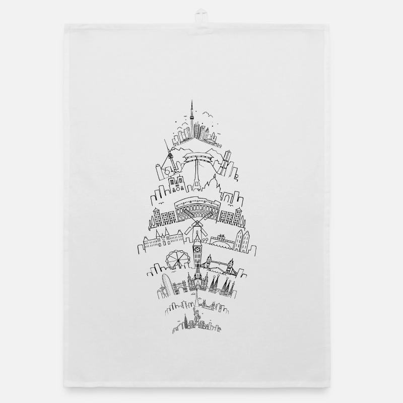 Trip around the world. Organic dish towel