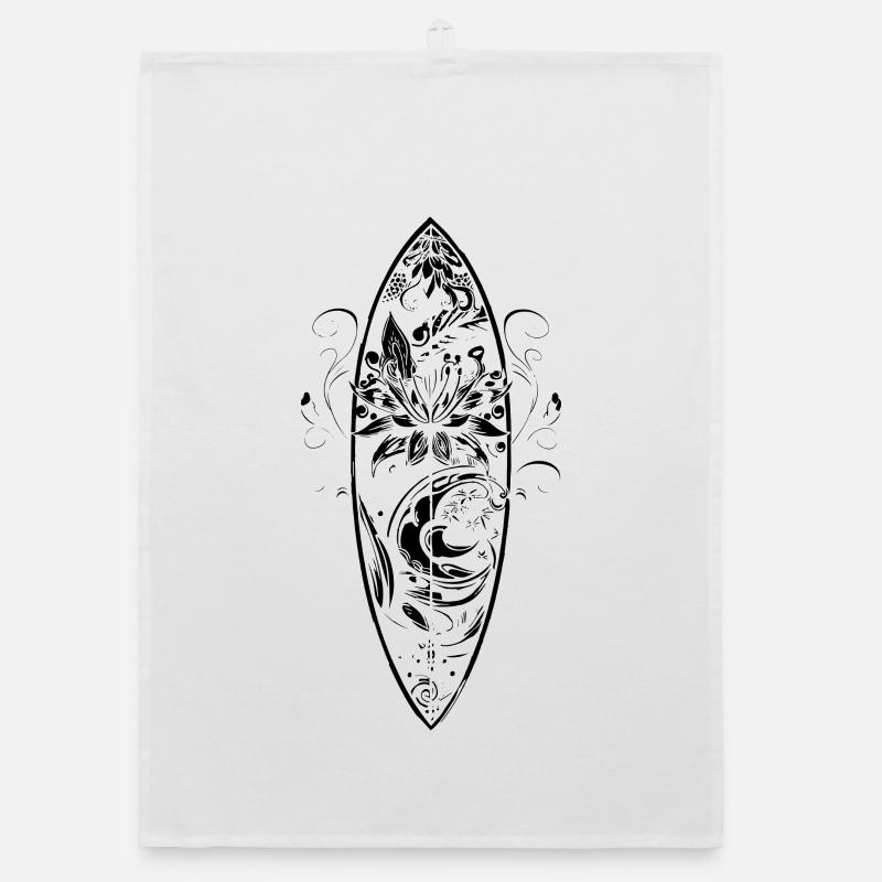 Surfboard Cartoon Look Organic dish towel
