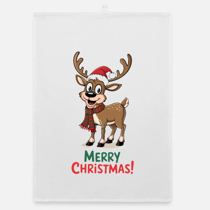 Pull de Noël en renne Drôle mignon mignon Torchon bio