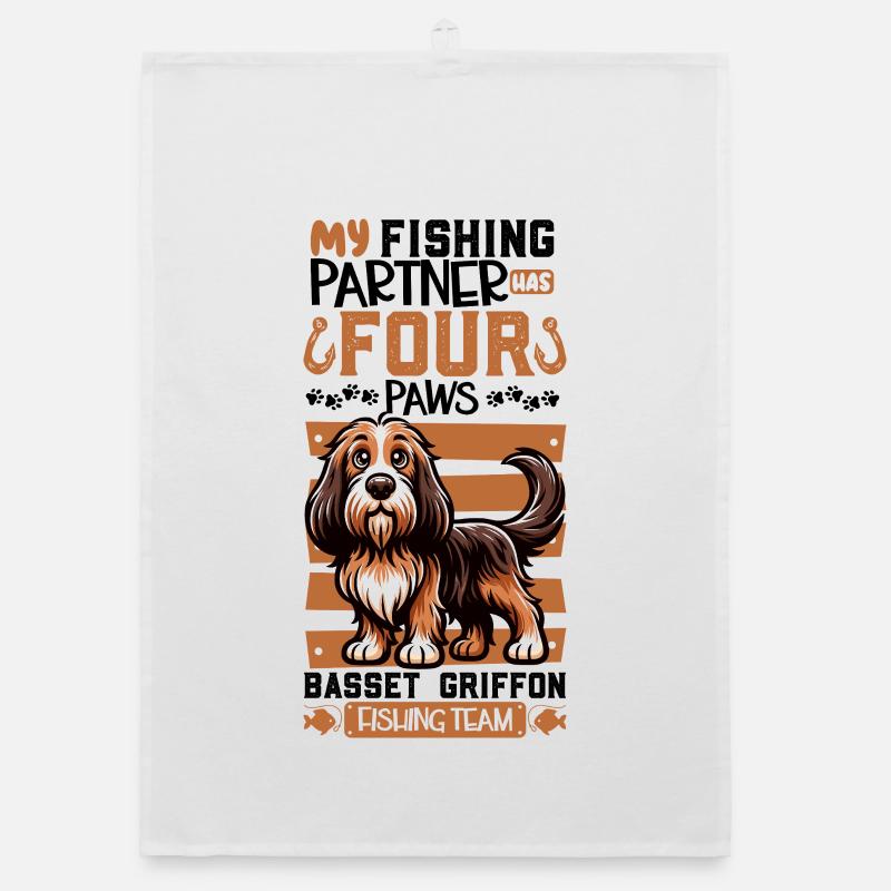 Fishing and Grand Bleu de Gascogne Organic dish towel